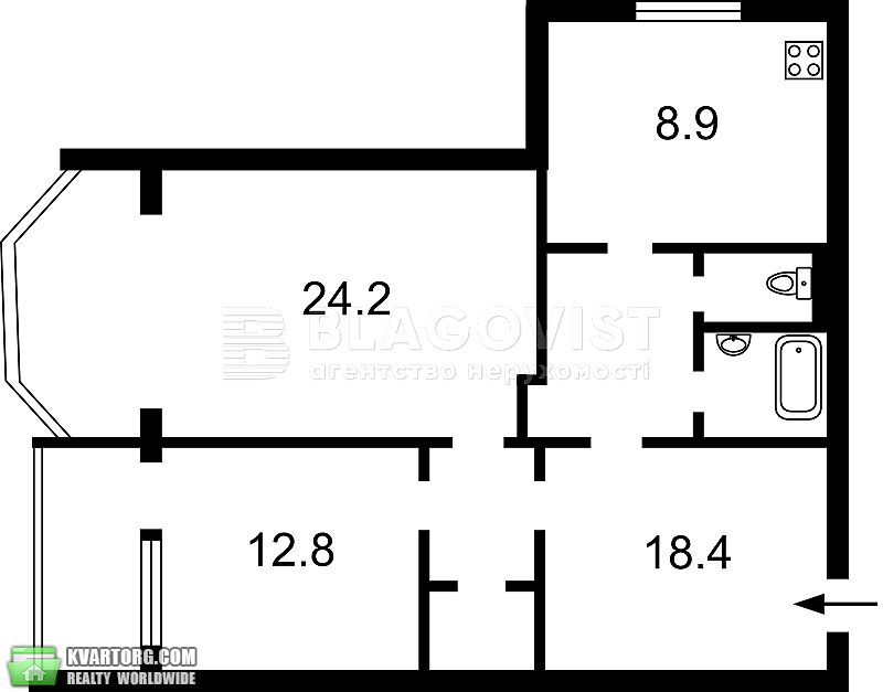 Sell 2-room apartment. Киев,  Курская — photo 2