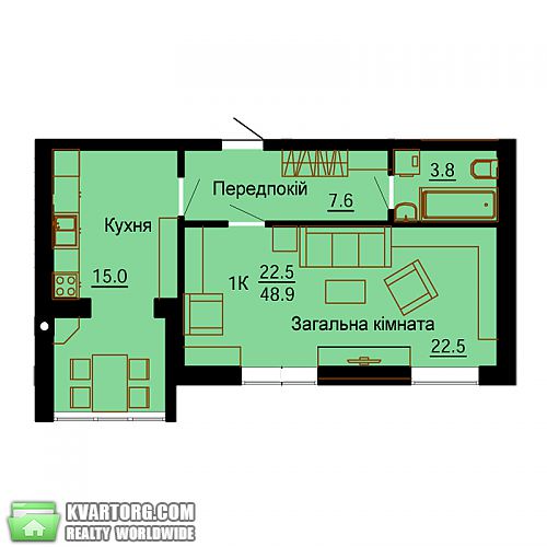 Sell 1-room apartment. Киев, кошевая — photo 1