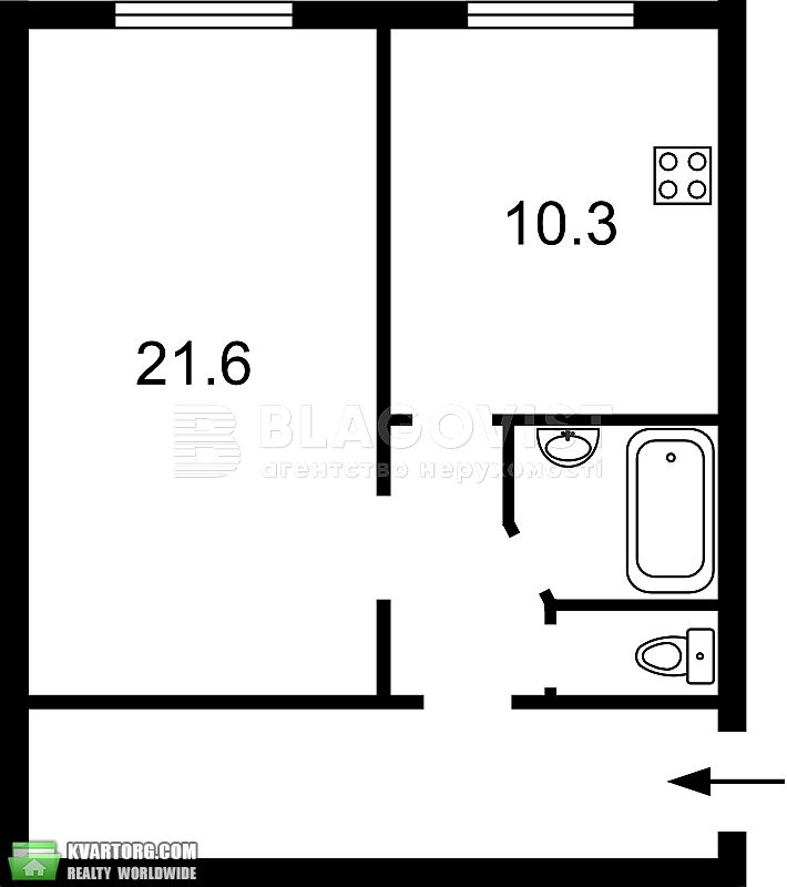 Sell 1-room apartment. Киев,  Прорезная — photo 1