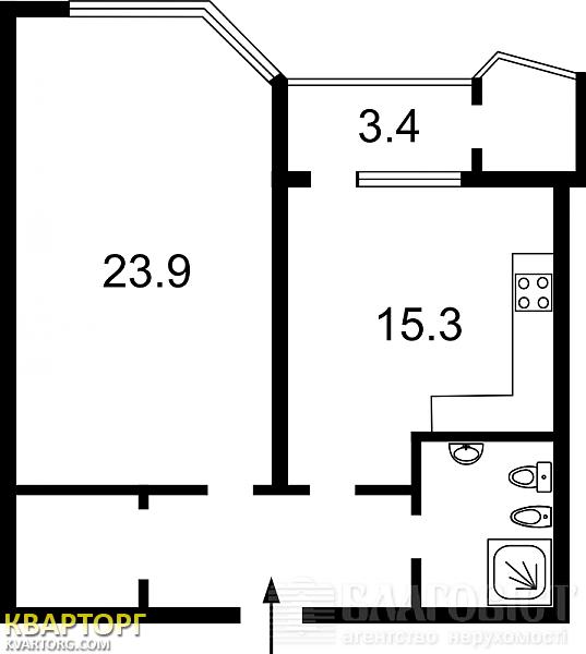 Sell 1-room apartment. Киев, Кудряшова — photo 6