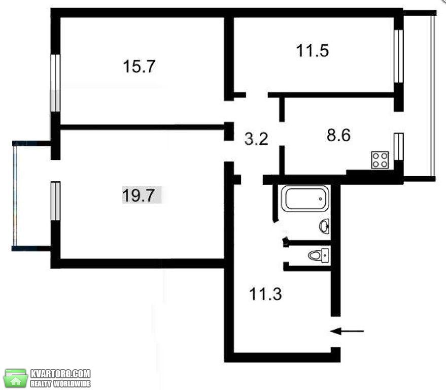 Rent out 3-room apartment. Киев,  Бастионная — photo 9