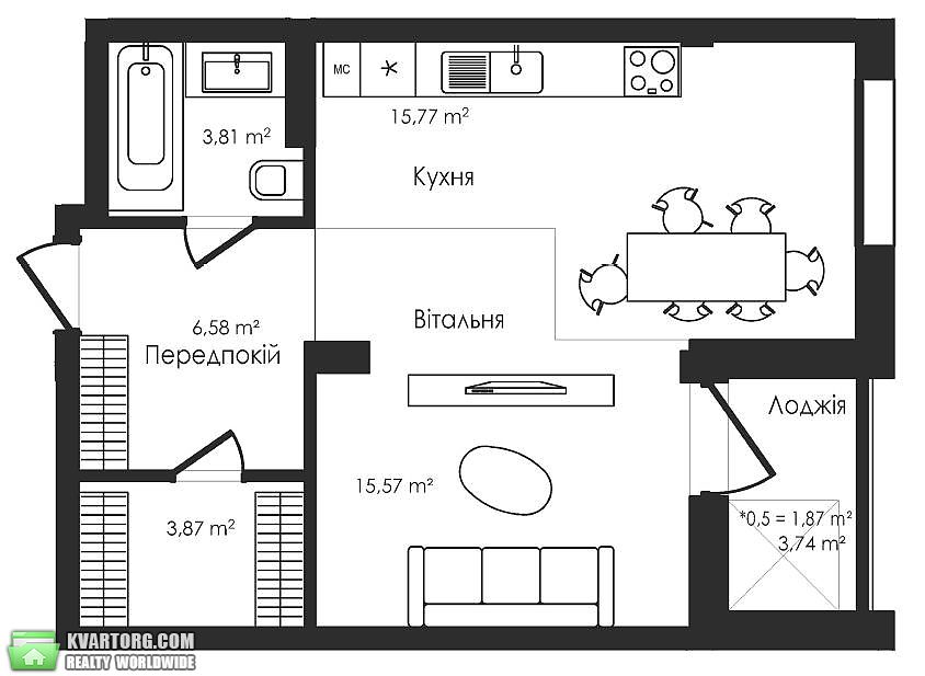 Sell 1-room apartment. Киев, Набережно-Рыбальская — photo 6