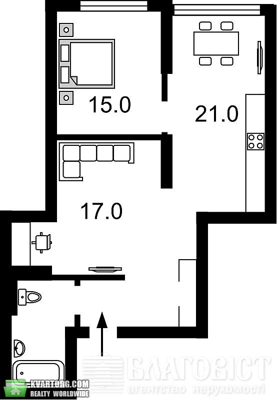 Sell 2-room apartment. Киев,  Богдановская — photo 2