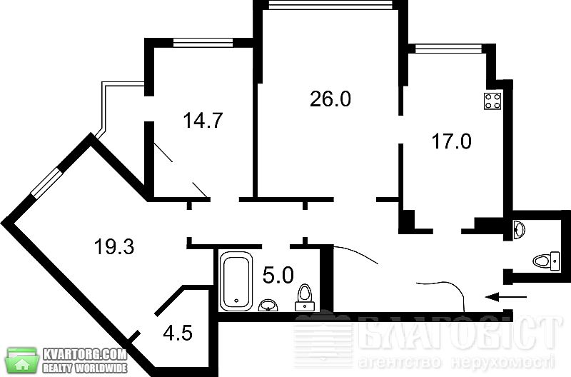 Sell 3-room apartment. Киев, Срибнокильская — photo 9