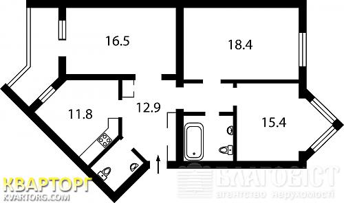 Sell 3-room apartment. Киев,  Хмельницкая — photo 1