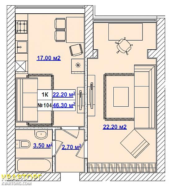 Sell 1-room apartment. Киев,  Большая Окружная — photo 9