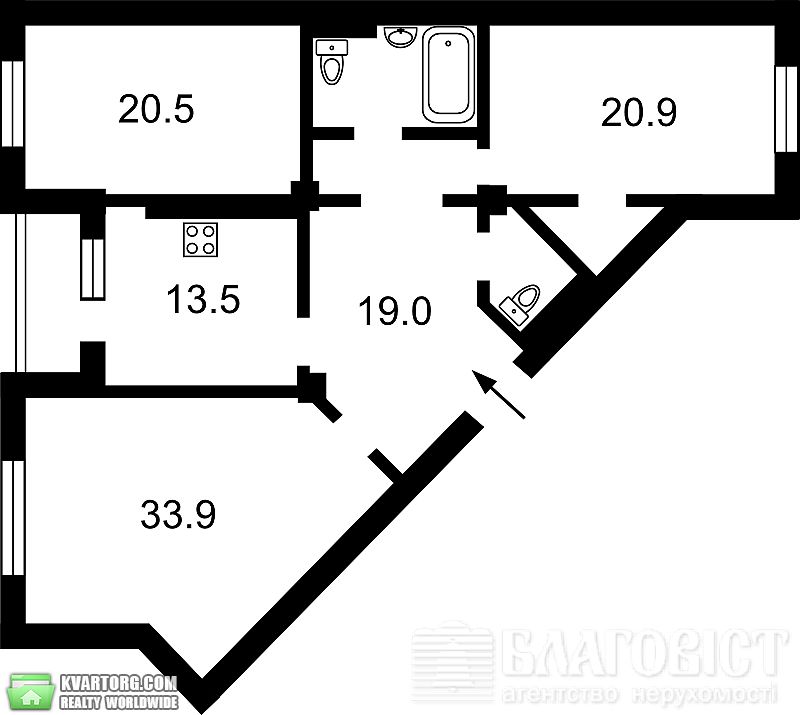 Sell 3-room apartment. Киев,  Днепровская наб — photo 2