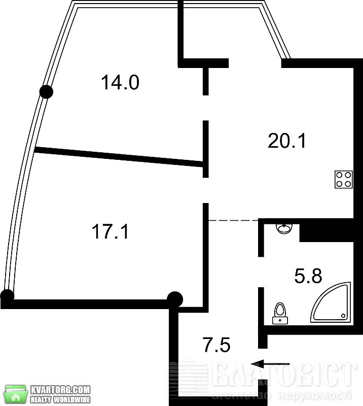 Sell 2-room apartment. Киев, Ломоносова — photo 1