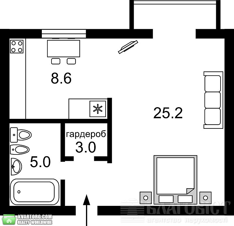 Sell 1-room apartment. Киев,  Гордиенко пер — photo 6