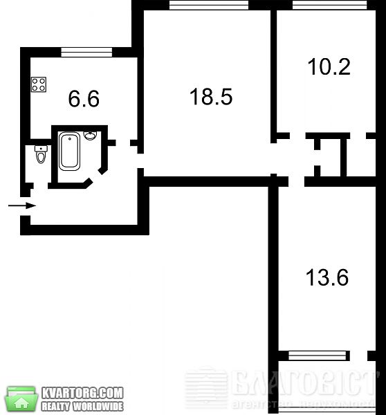 Sell 3-room apartment. Киев,  Русановская наб — photo 1