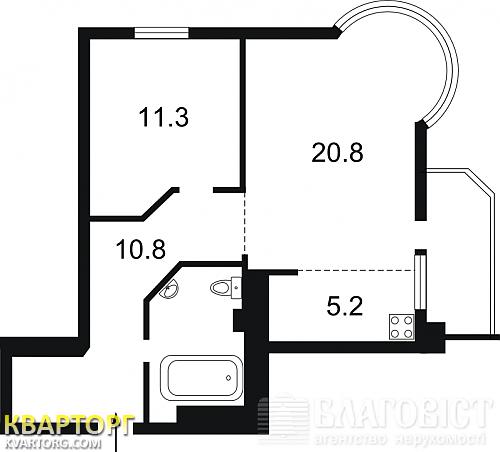 Sell 2-room apartment. Киев,  Днепровская наб — photo 2