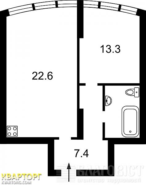 Sell 1-room apartment. Киев,  Дмитриевская — photo 2