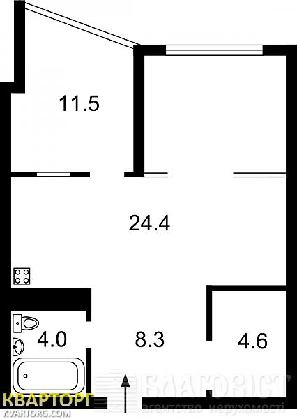 Rent out 1-room apartment. Киев,  Ахматовой — photo 1