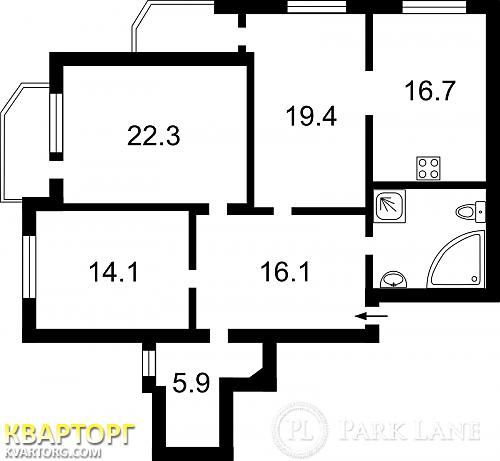 Sell 3-room apartment. Киев, Ахматовой — photo 2