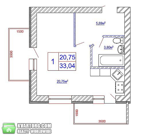 Sell 1-room apartment. Киев,  Радистов — photo 3