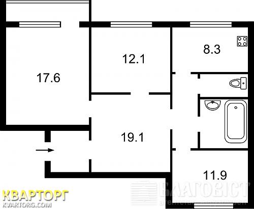 Sell 3-room apartment. Киев,  Срибнокильская — photo 7