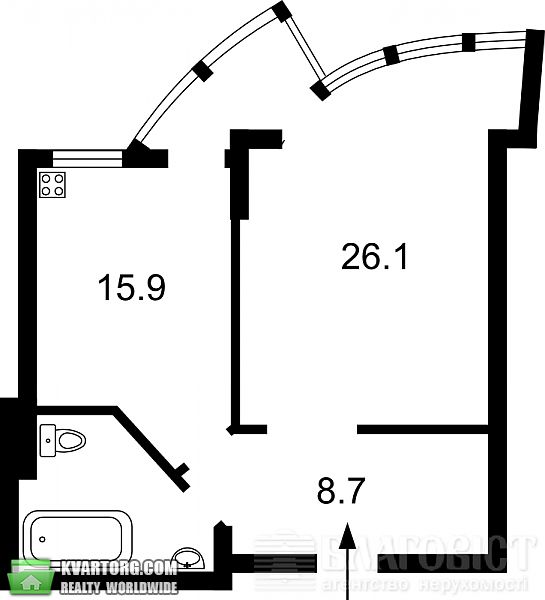 Sell 1-room apartment. Киев, Дружбы Народов бул — photo 5