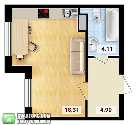 Sell 1-room apartment. Киев, Крутогорная — photo 6