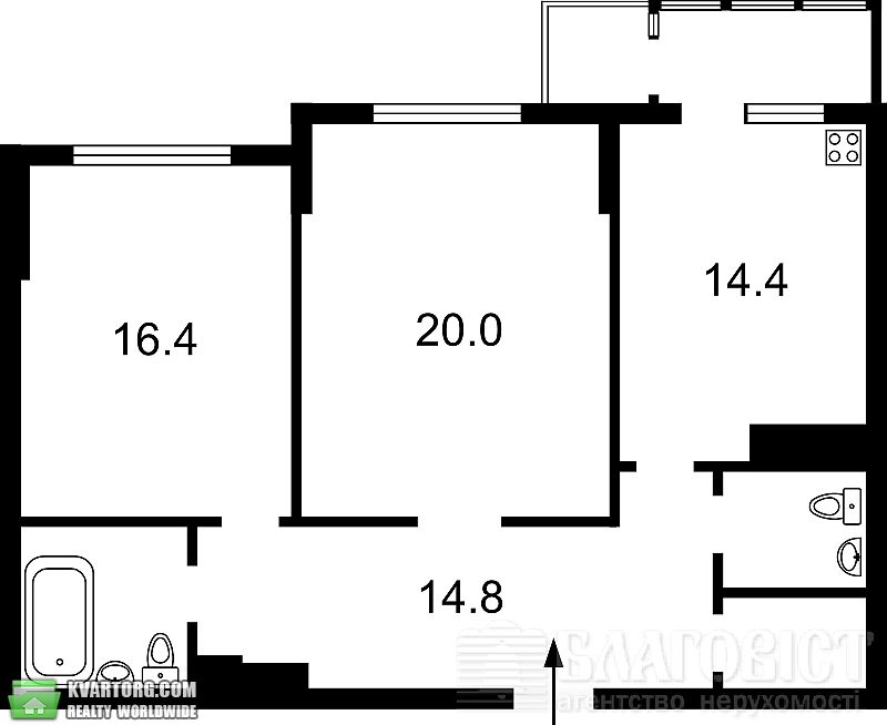 Sell 2-room apartment. Киев, Красноткацкая — photo 3