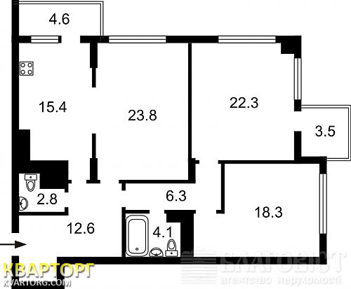 Sell 3-room apartment. Киев,  Драгомирова — photo 2