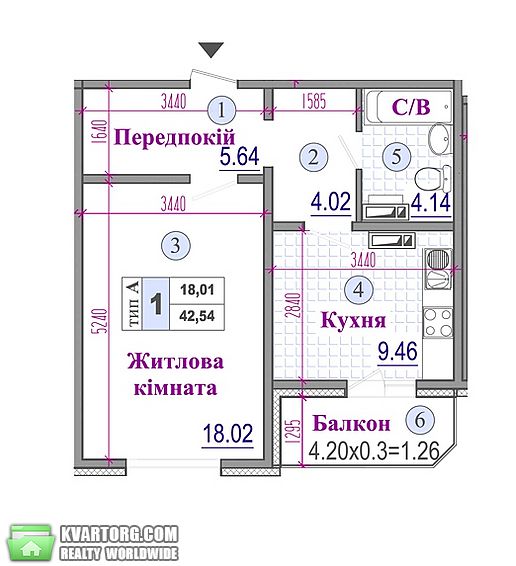 Sell 1-room apartment. Киев,  Ломоносова — photo 1