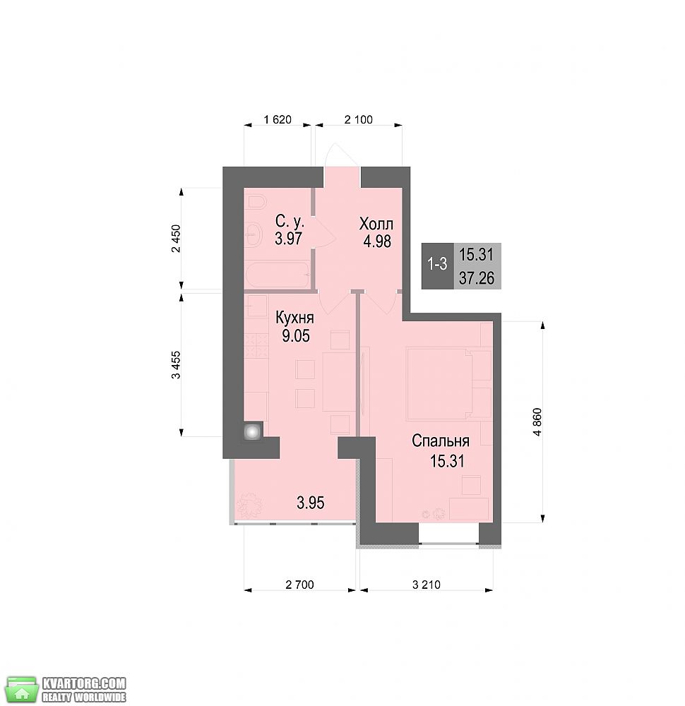 Sell 1-room apartment. Киев, Соболрная — photo 3