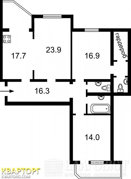 Sell 3-room apartment. Киев,  Ахматовой — photo 3