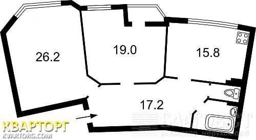 Sell 2-room apartment. Киев,  Луначарского — photo 1