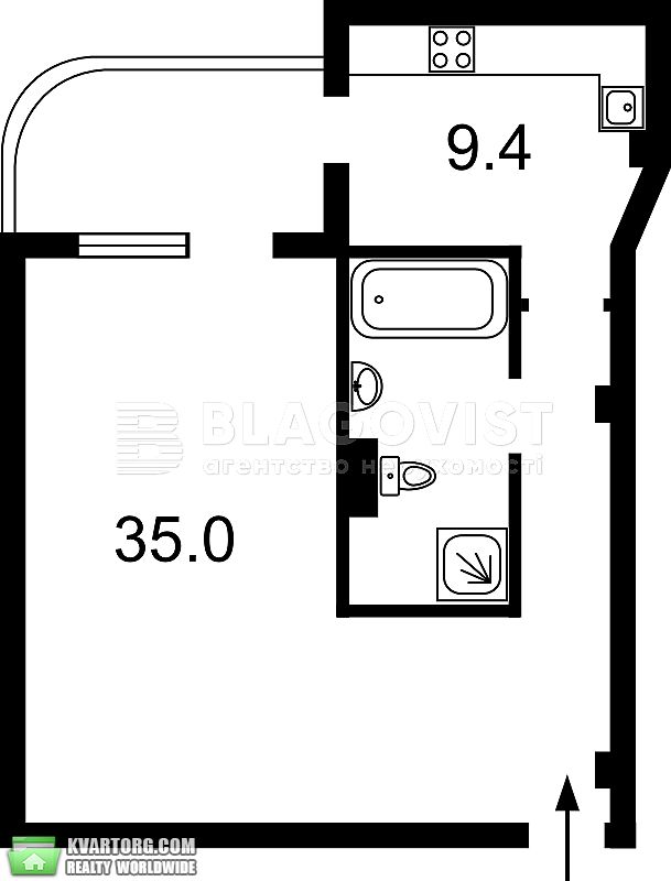Sell 1-room apartment. Киев,  Институтская — photo 3