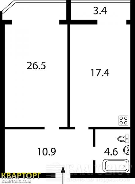 Sell 1-room apartment. Киев, Ломоносова — photo 1