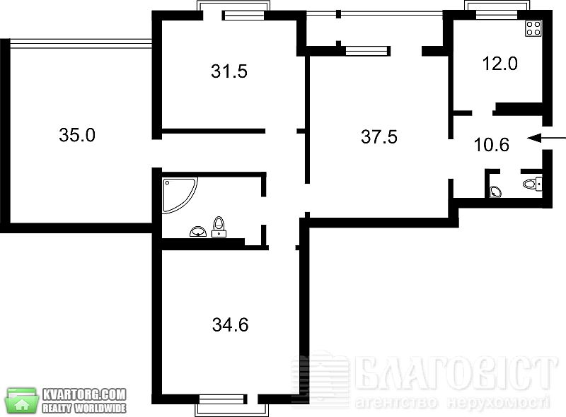 Sell 4-room apartment. Киев,  Щорса — photo 1