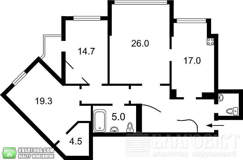 Sell 3-room apartment. Киев, Срибнокильская — photo 6