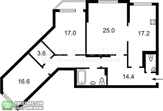 Rent out 3-room apartment. Киев,  Княжий Затон — photo 9