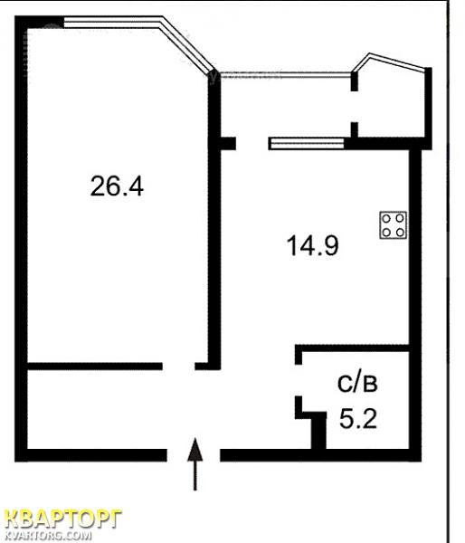 Sell 1-room apartment. Киев,  Кудряшова — photo 2