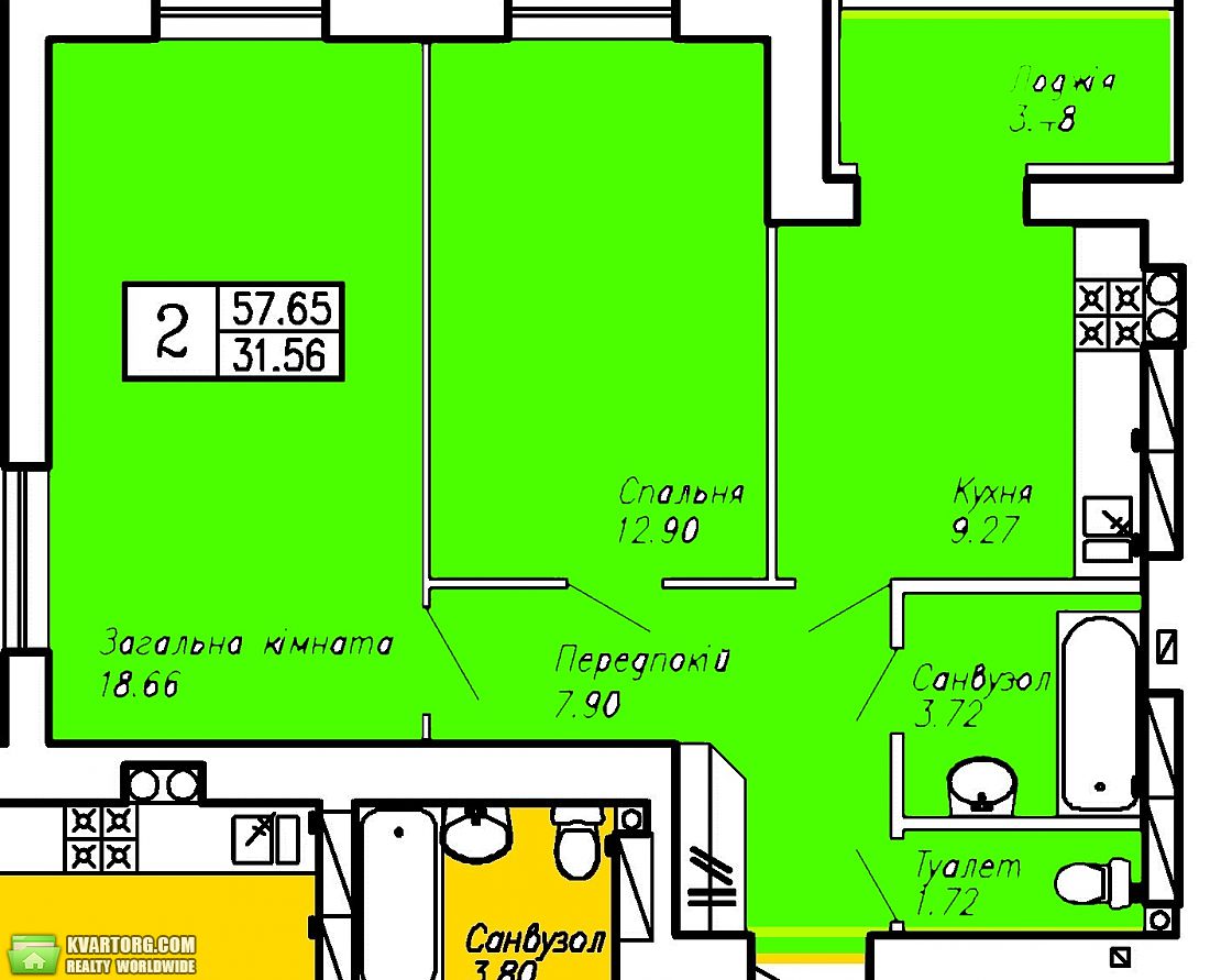 продам 2-комнатную квартиру. Ирпень,  Тургеневская - фото 1