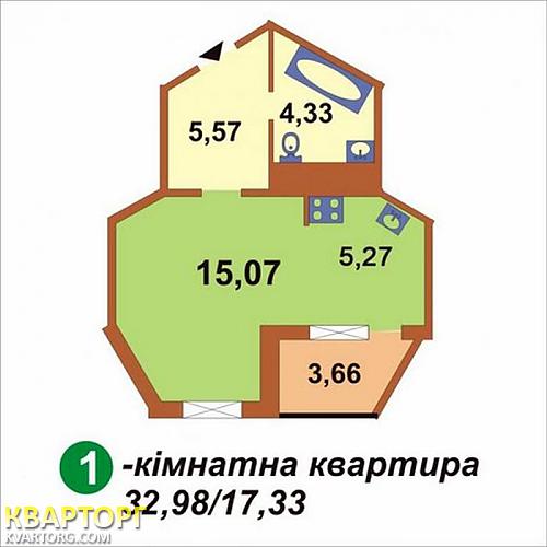 продам 1-комнатную квартиру. Киев,   Милославская - фото 2