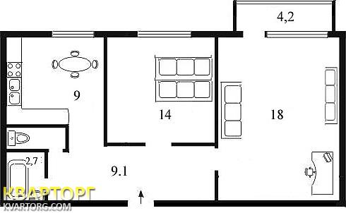 Rent out 2-room apartment. Киев,  Щорса — photo 5