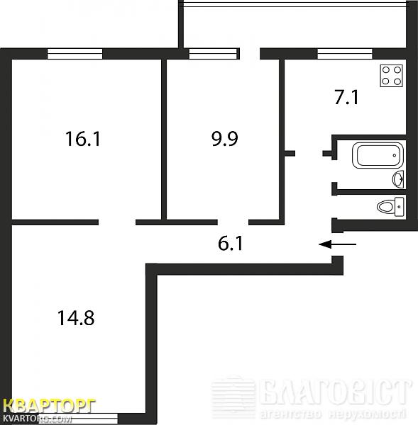 Sell 2-room apartment. Киев, мате залки — photo 2