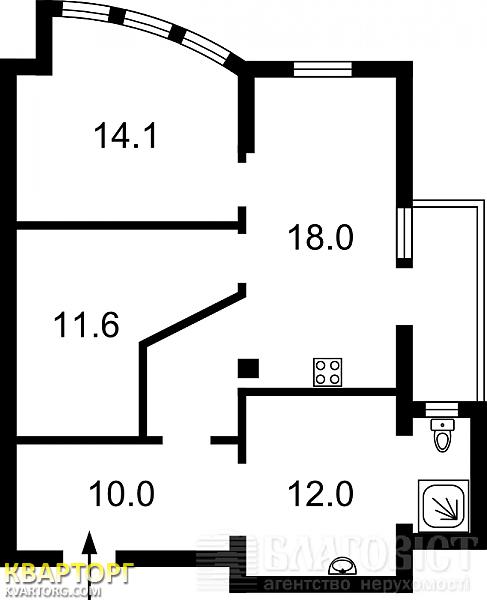 Sell 2-room apartment. Киев,  Саксаганского — photo 1