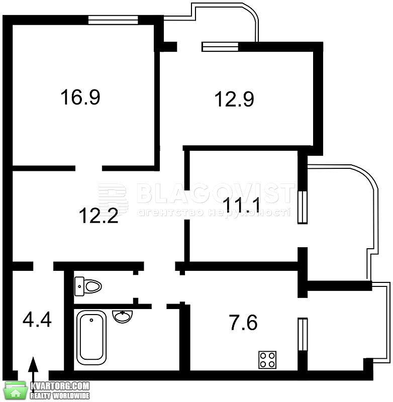 Sell 3-room apartment. Киев,  Ахматовой — photo 6