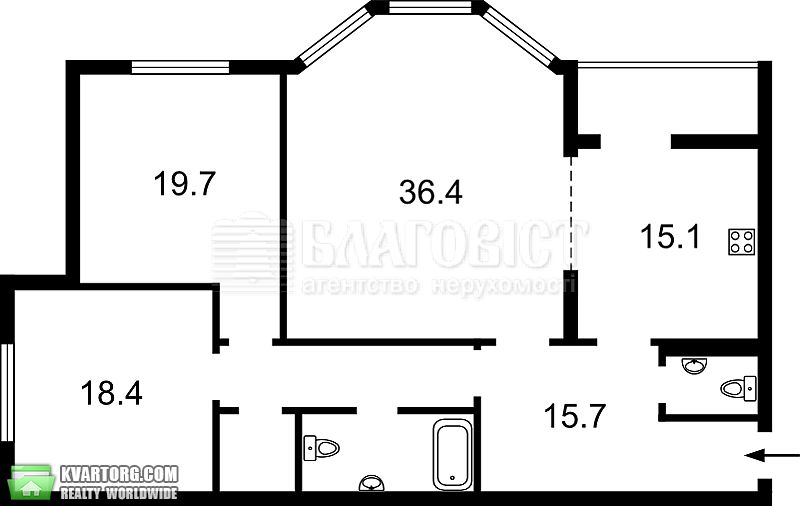 Sell 3-room apartment. Киев,  Барбюса — photo 2
