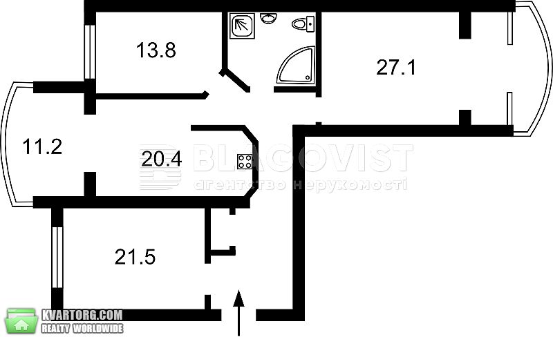 Sell 3-room apartment. Киев,  Тимошенко — photo 1