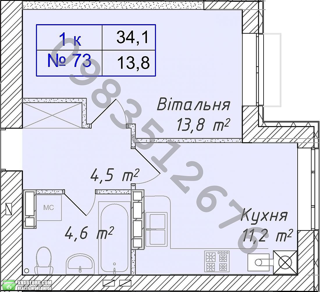 продам 1-комнатную квартиру. Киевская обл.,  Садовая - фото 7