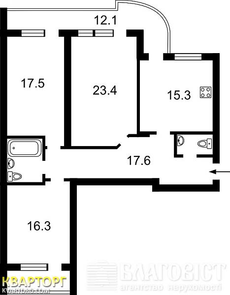 Sell 3-room apartment. Киев,  Бажана — photo 1