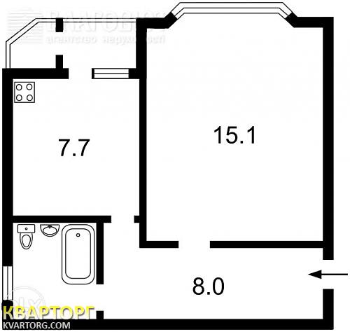 Sell 1-room apartment. Киев,  Алма-Атинская — photo 1