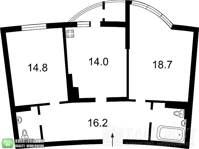 Sell 2-room apartment. Киев, Днипровская набережная — photo 4