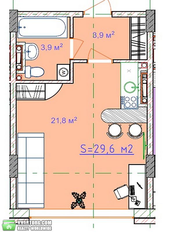 Sell 1-room apartment. Одесса, Ак.Вильямса — photo 1
