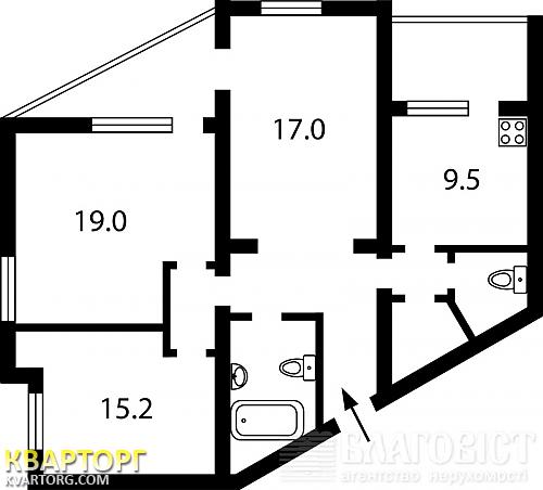Sell 2-room apartment. Киев, Горького — photo 2