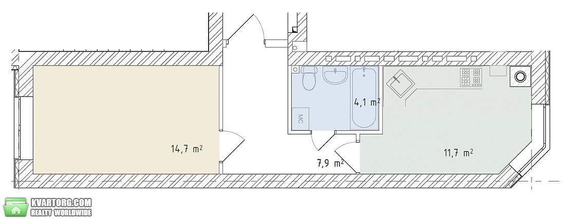 Sell 1-room apartment. Киев,  Львовская — photo 8