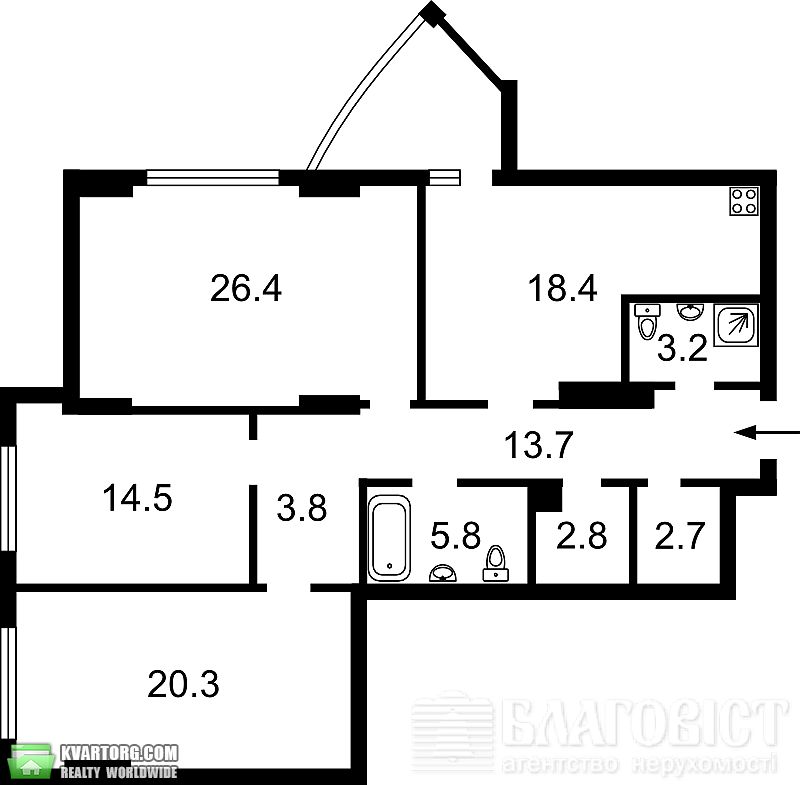 Sell 3-room apartment. Киев, Глубочицкая — photo 4